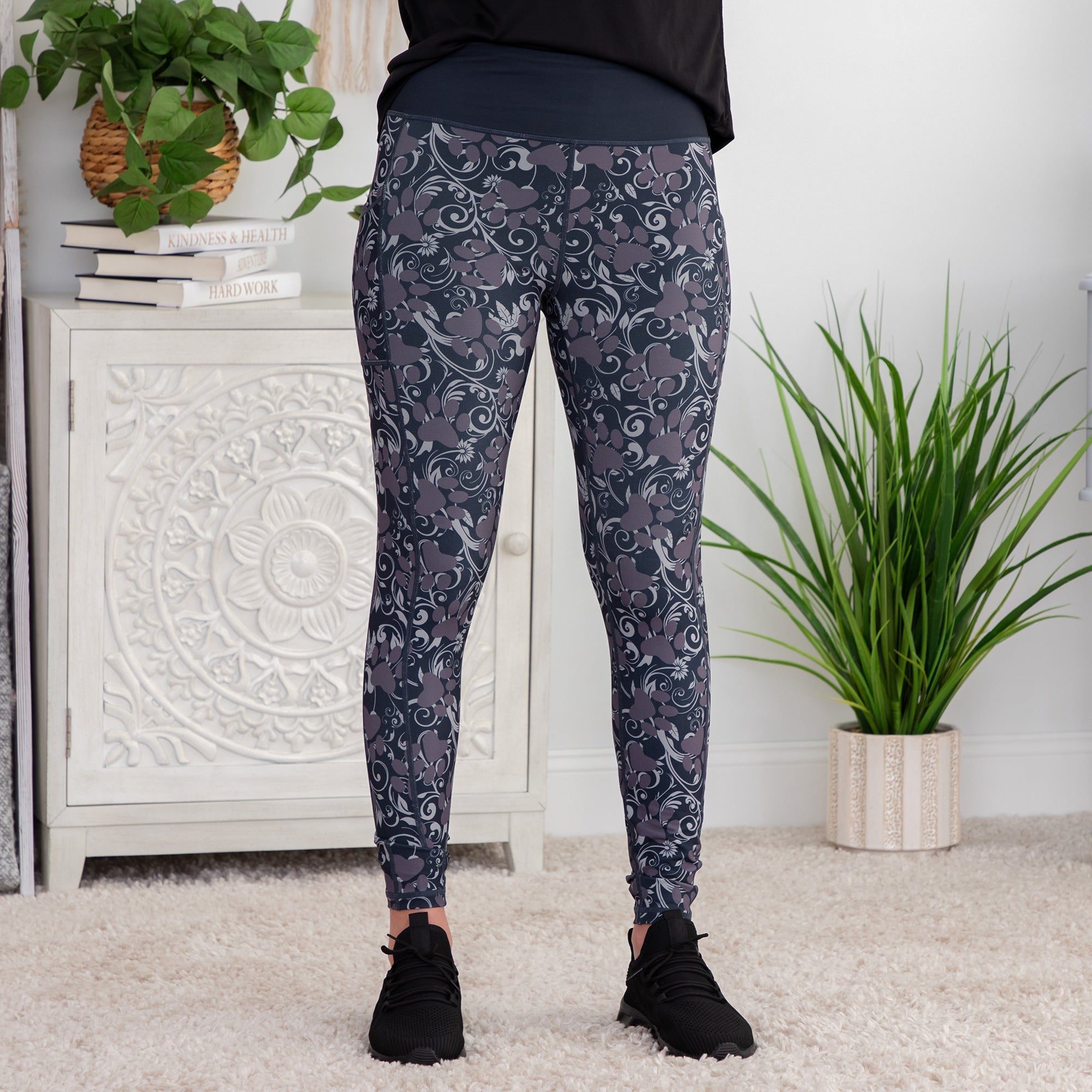 Athletic Leggings With Pocket2 - Paws & Vines - L