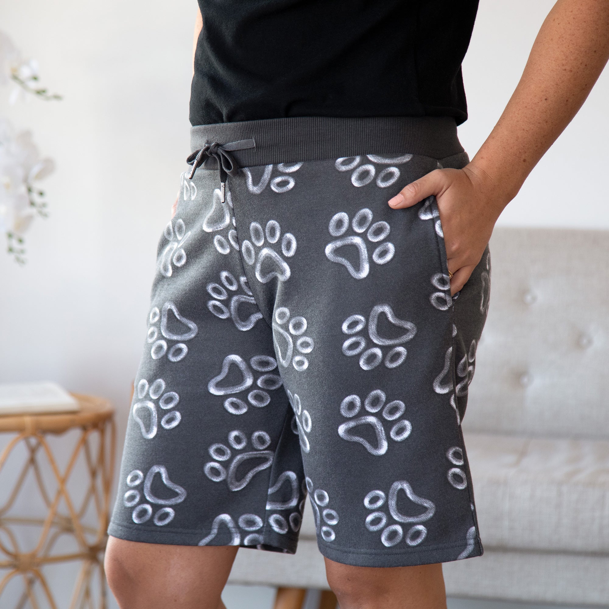 All Over Chalk Paw Board Shorts - 2X