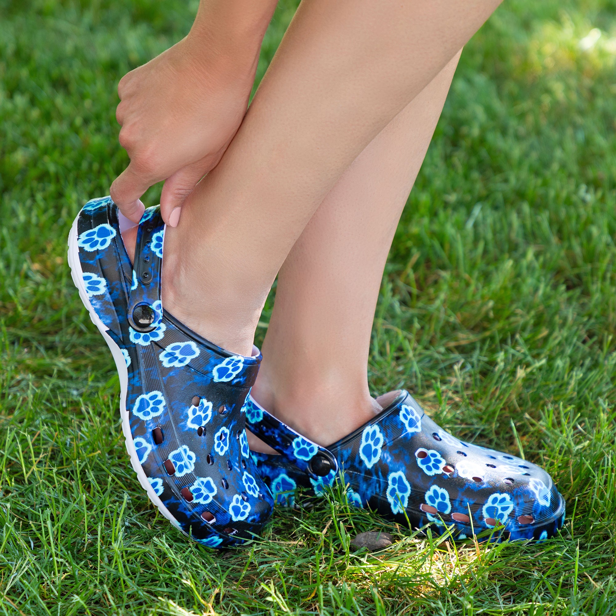 Super Comfy Paw Print Clogs - Glowing Paws - 9