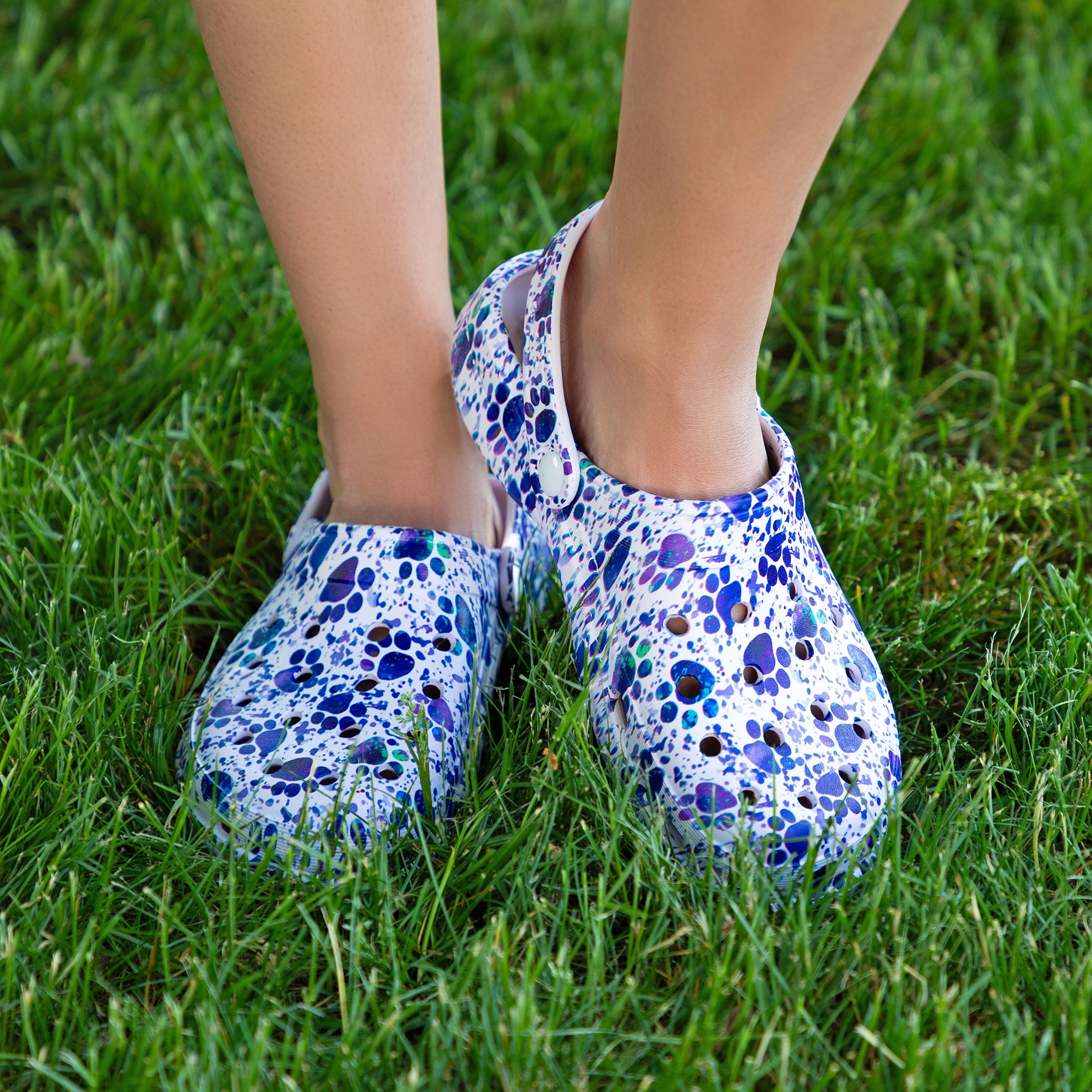 Super Comfy Paw Print Clogs - Painted Paws - 7