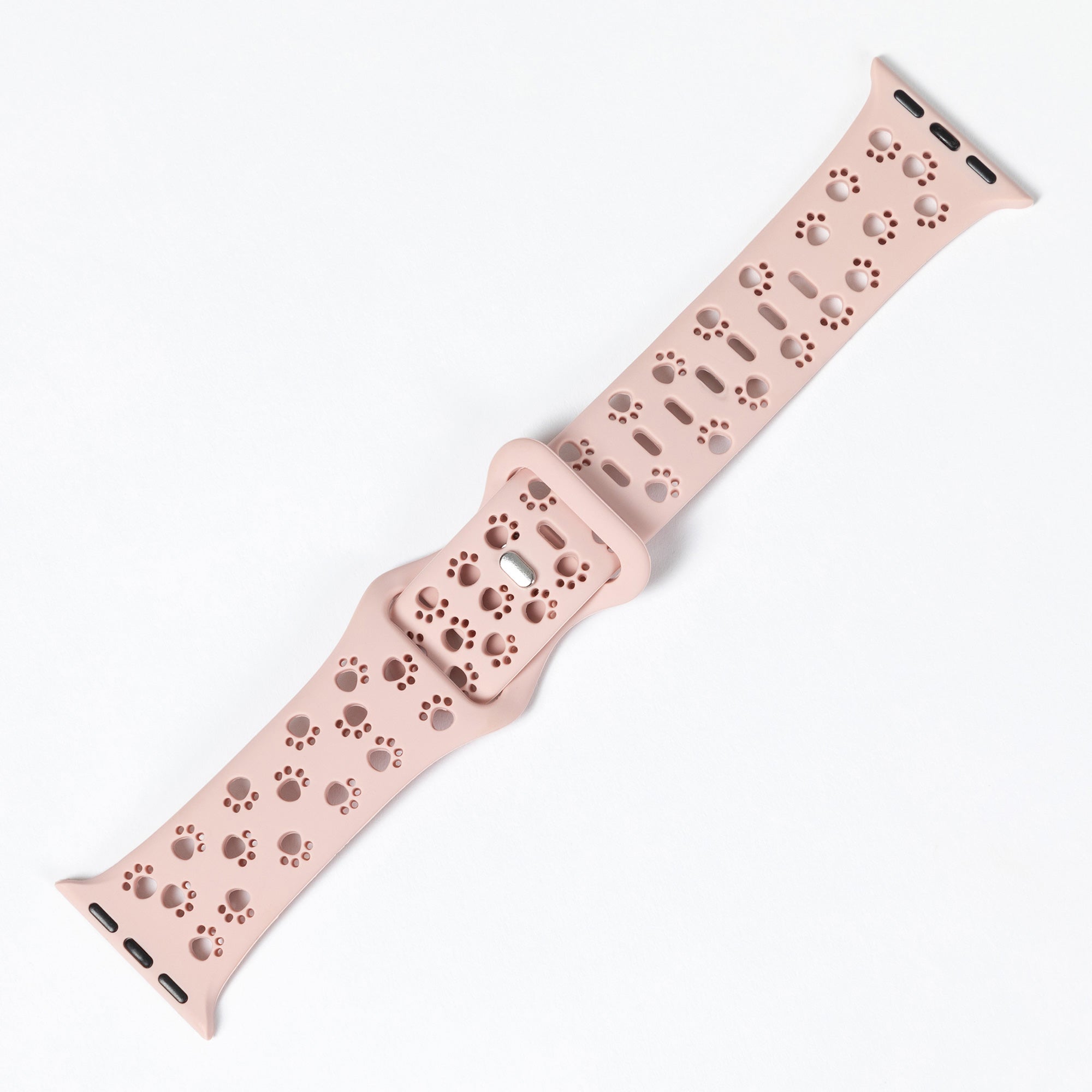 Patterned Silicone Apple Watch Band 38mm/40mm 42mm/44mm - Cut Out Paws - Pink - 38mm/40mm