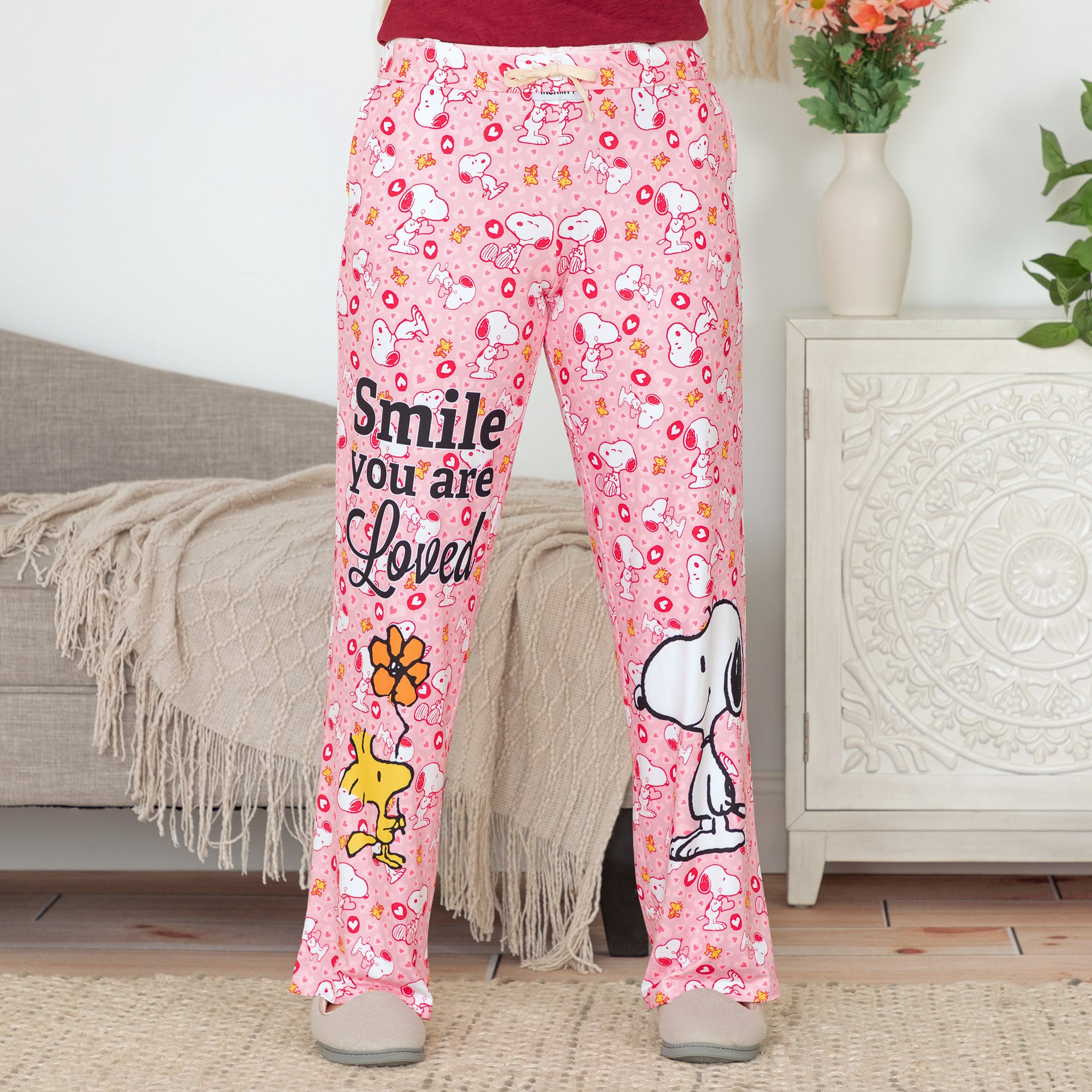 Snoopy Lounge Pants - Smile You Are Loved - M
