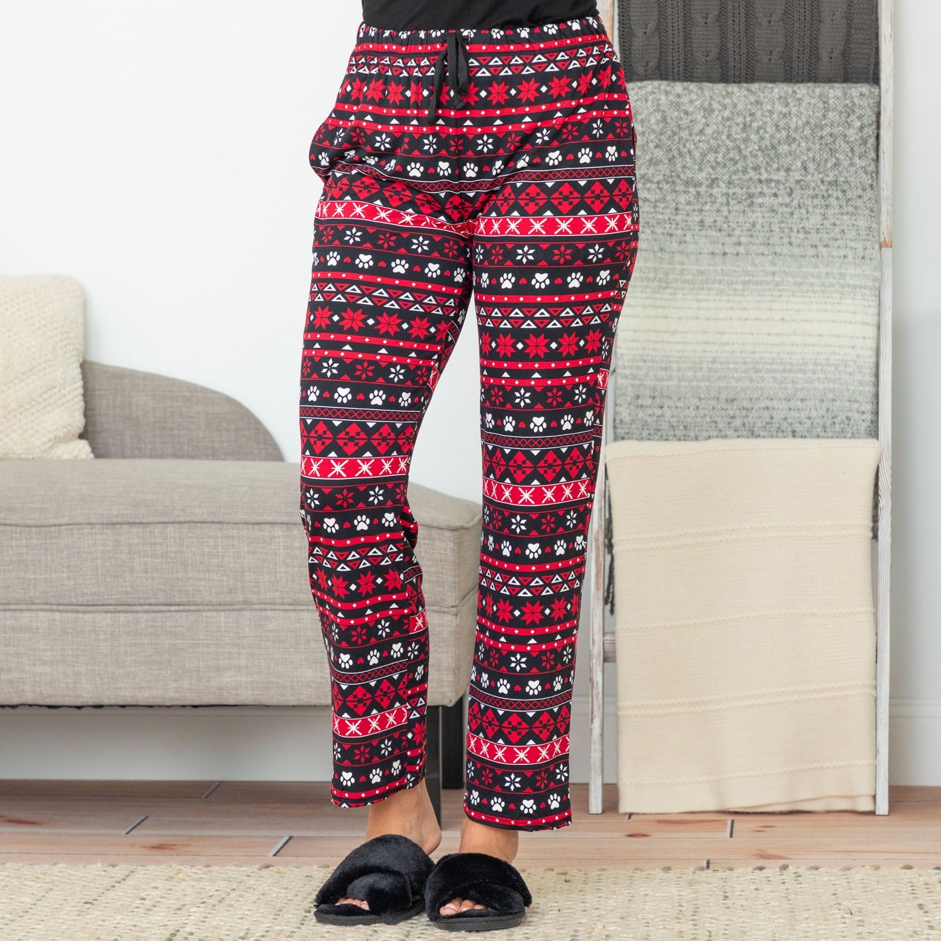 Soft Touch Traditional Nordic Paws Pajama Separates - Pants - S