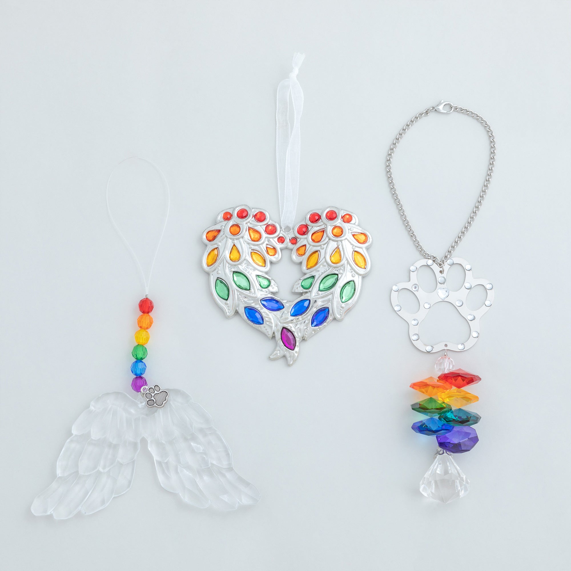 Rainbows & Paws Ornament - Paw Angel Wing