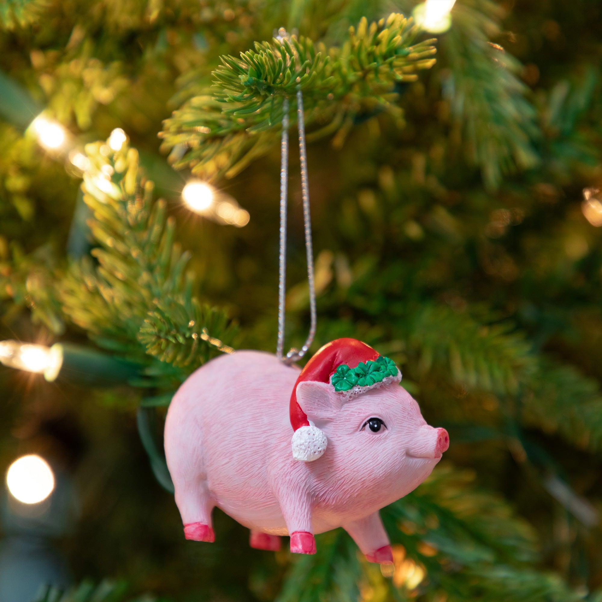 Lucky Pink Pig Ornament - Standing