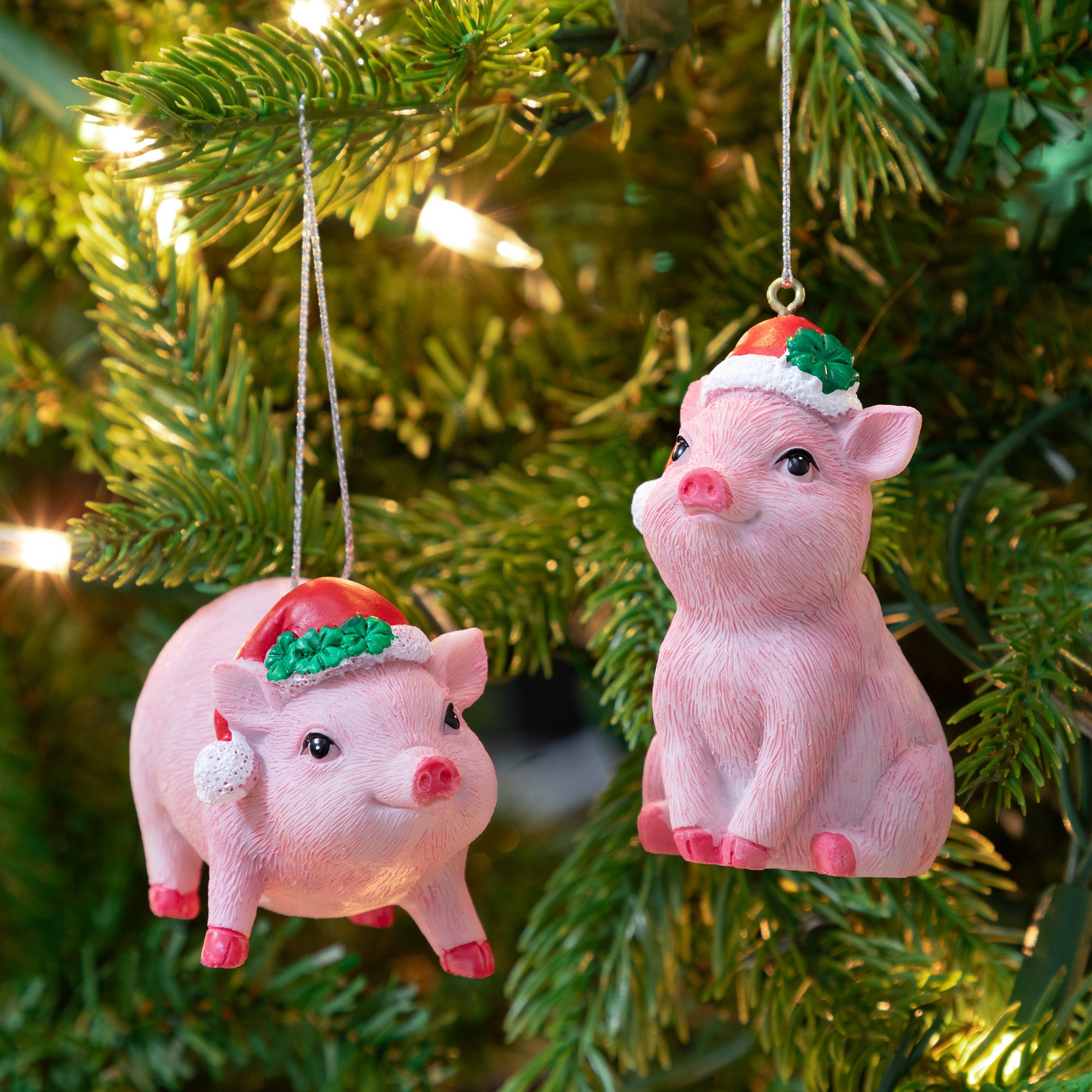 Lucky Pink Pig Ornament - Standing