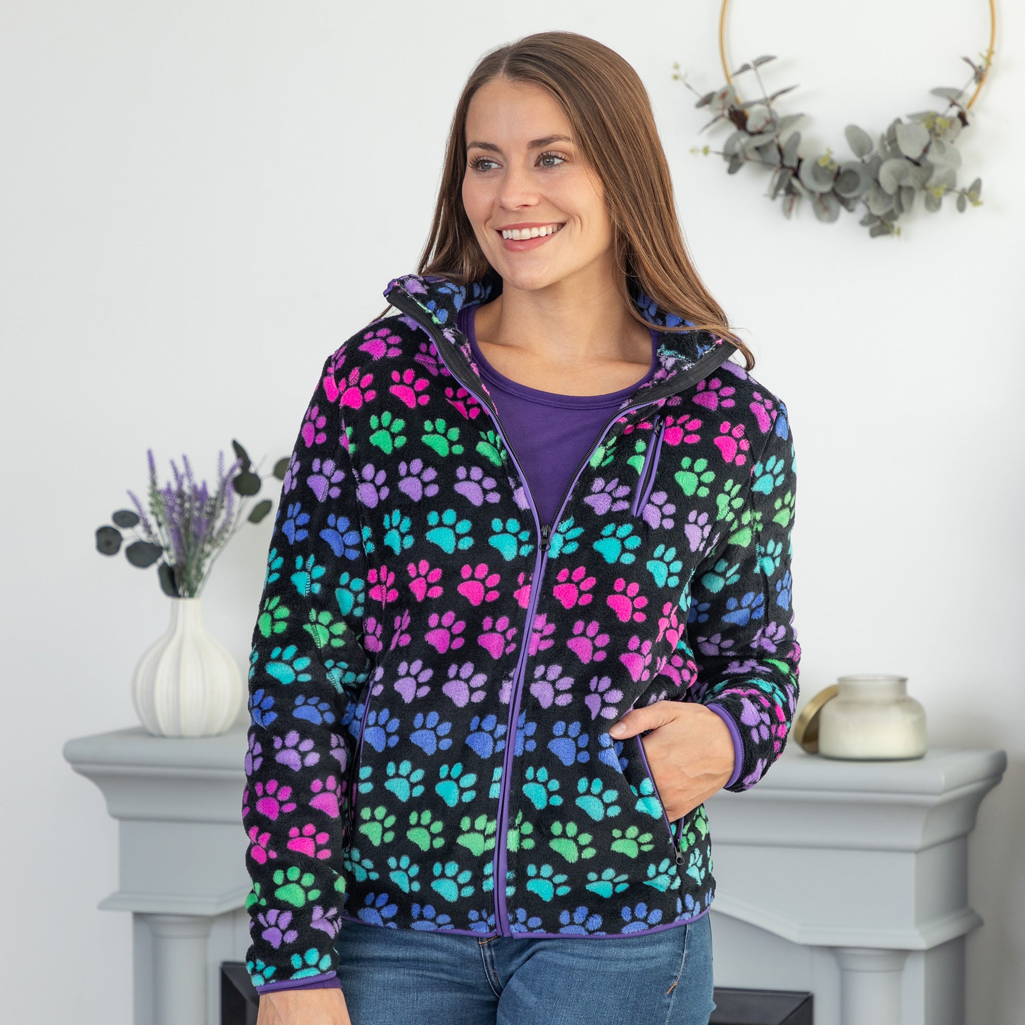 Lovely Paws Sherpa Jacket - Hearts & Paws - 3X