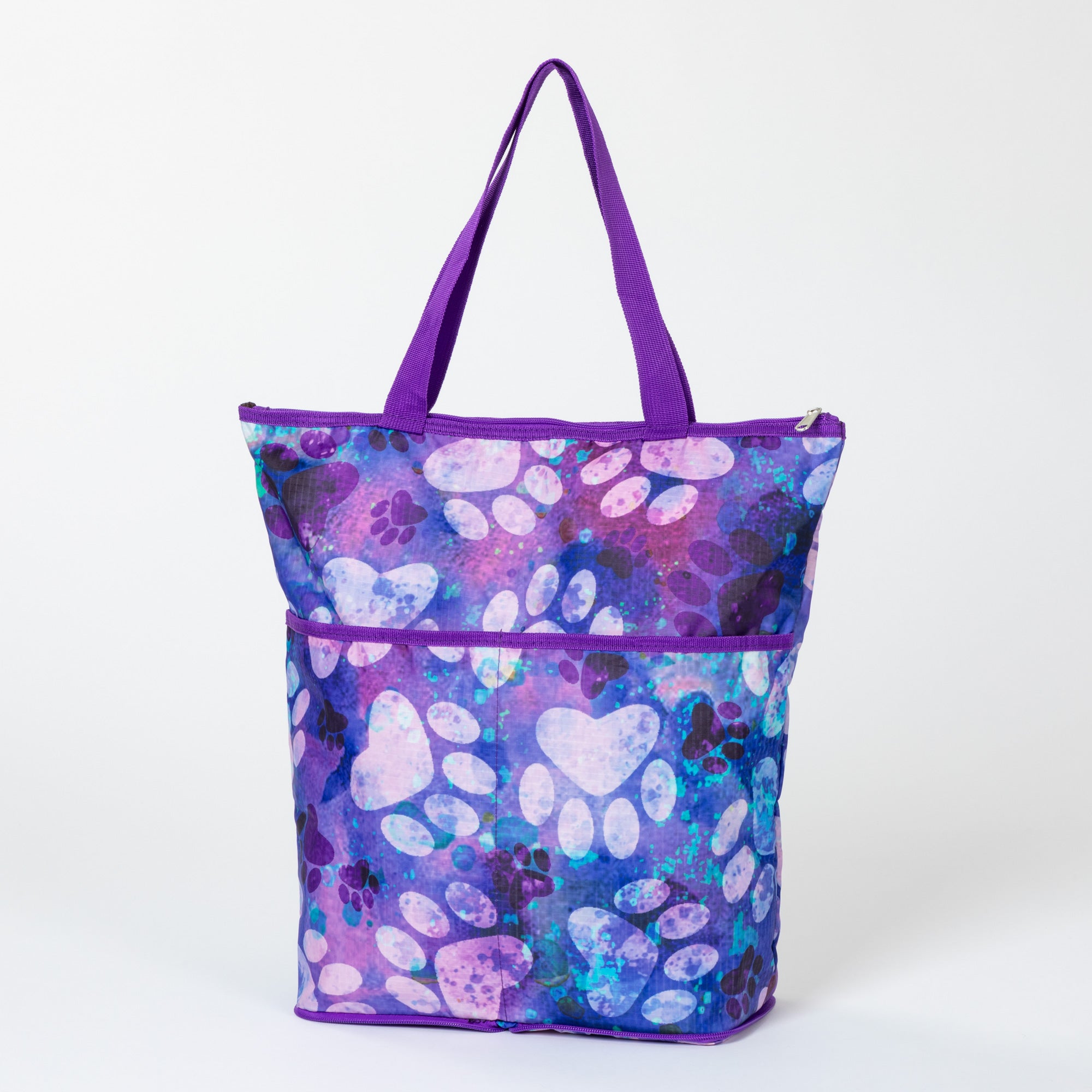 Extra Large Foldable Paw Print Tote Bag - Reflection Paws