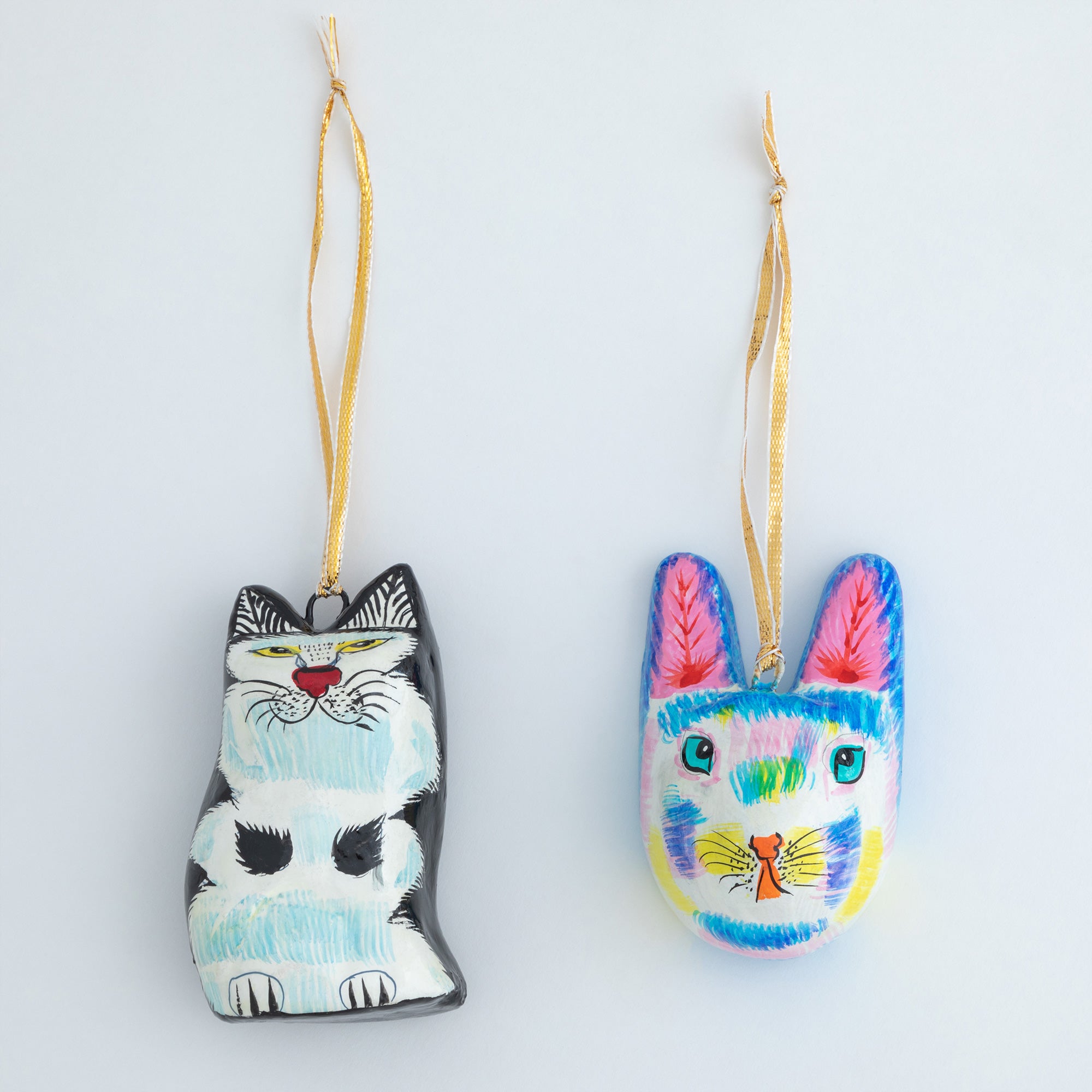 Hand Painted Cat Ornament - Sitting Cat