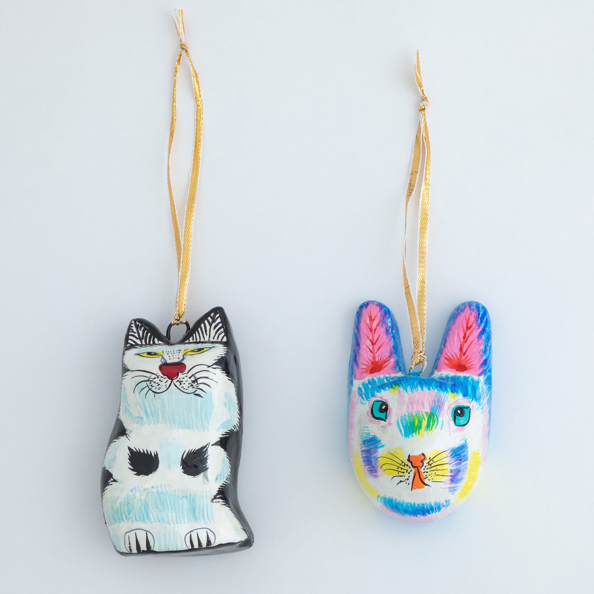 Hand Painted Cat Ornament - Cat Face