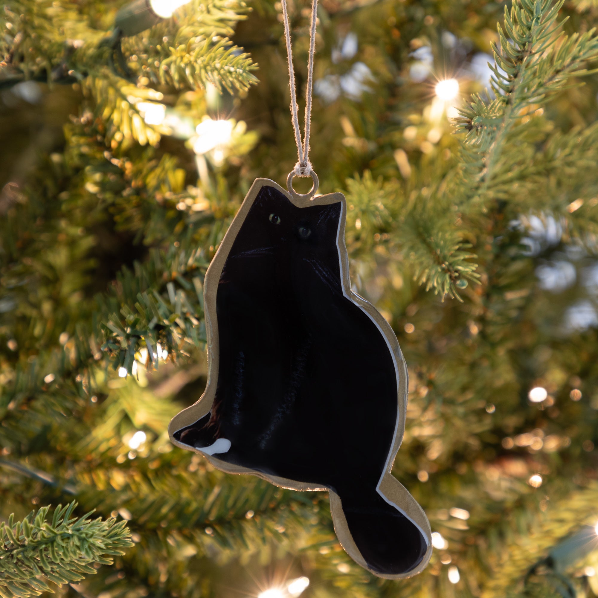 Love For Cats Metal Ornament - Black