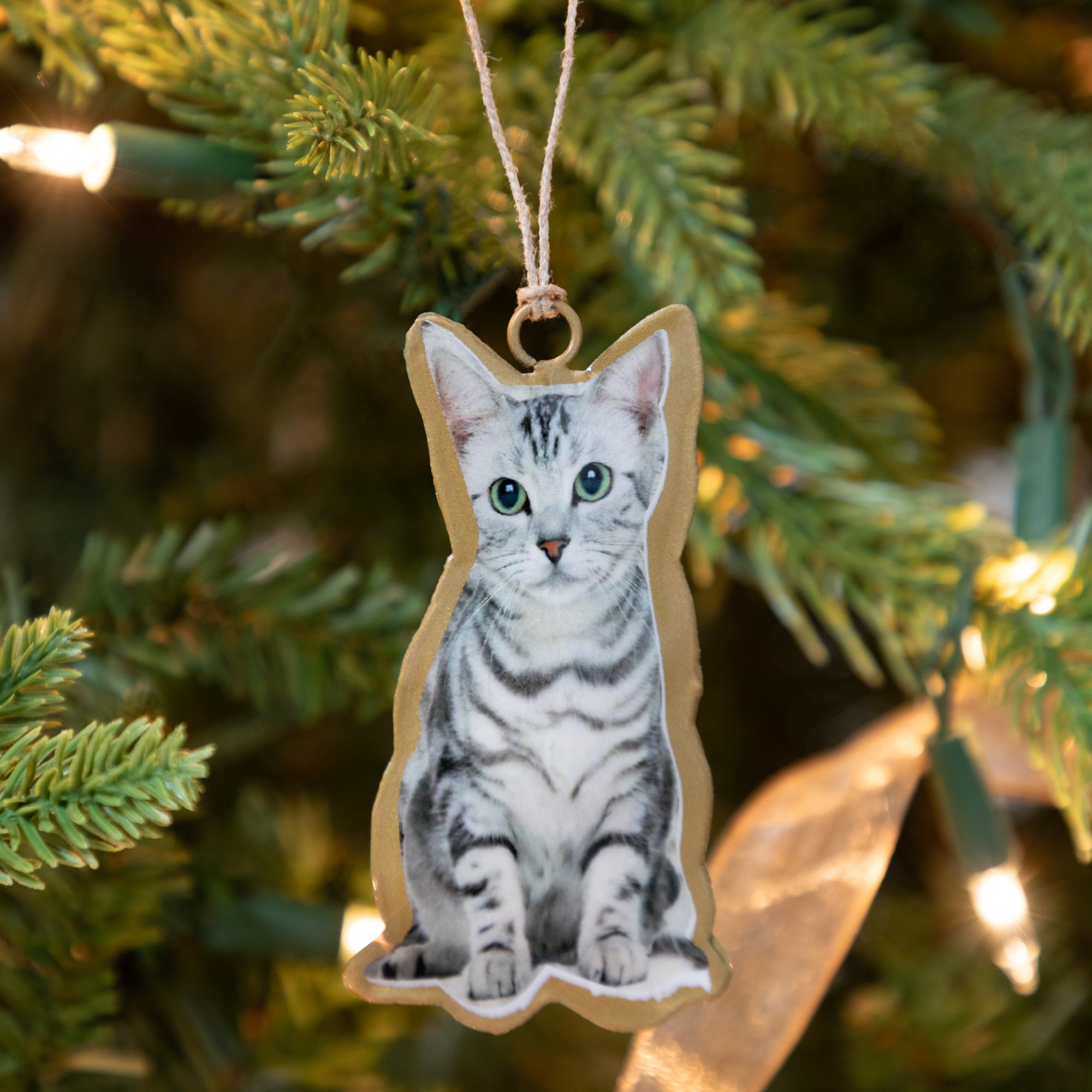 Love For Cats Metal Ornament - Gray