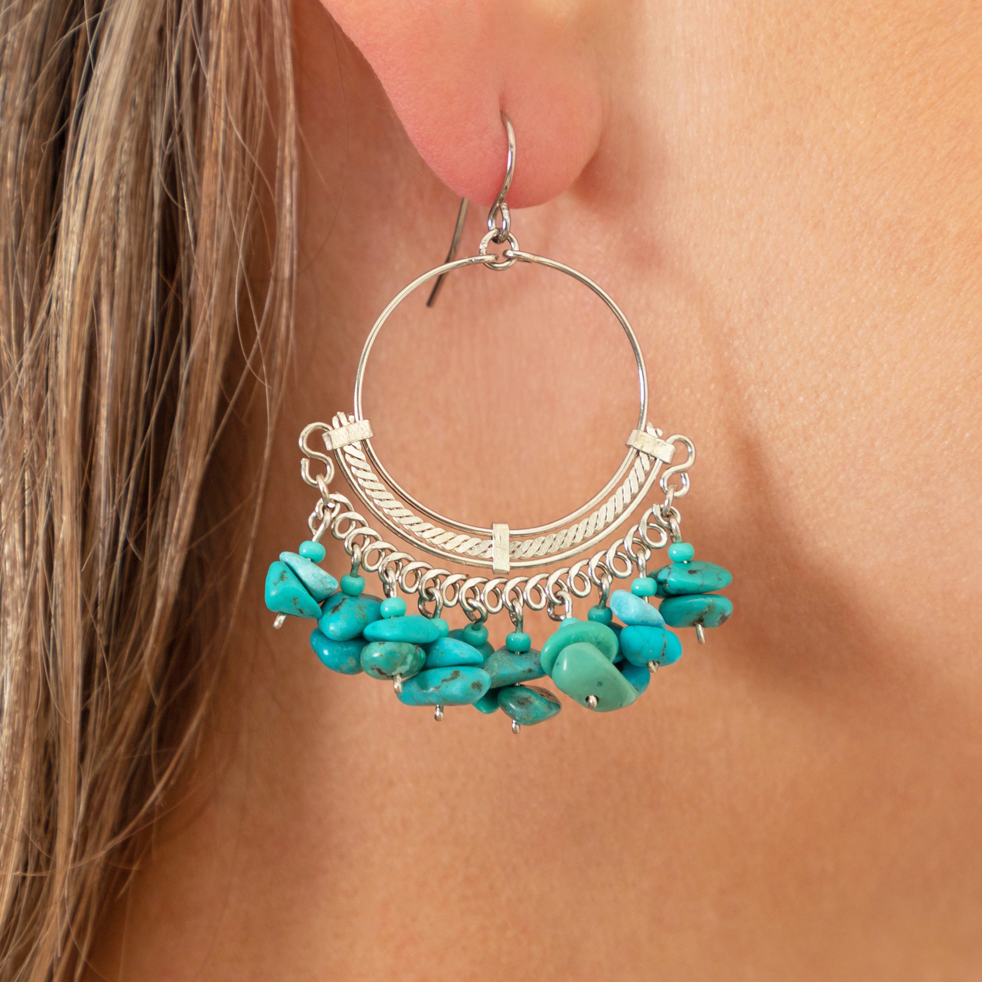Endless Treasures Dangling Earrings - Turquoise