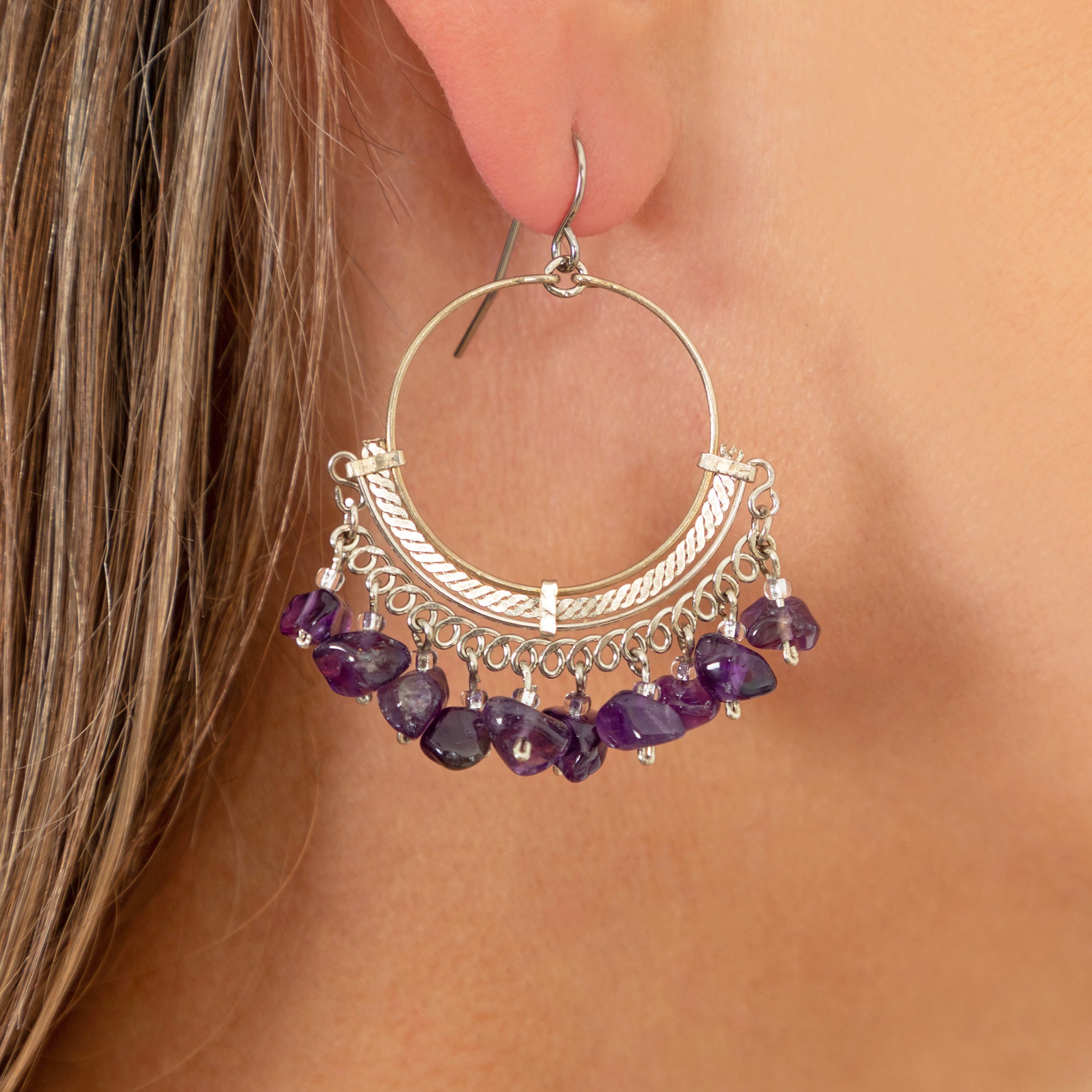 Endless Treasures Dangling Earrings - Purple