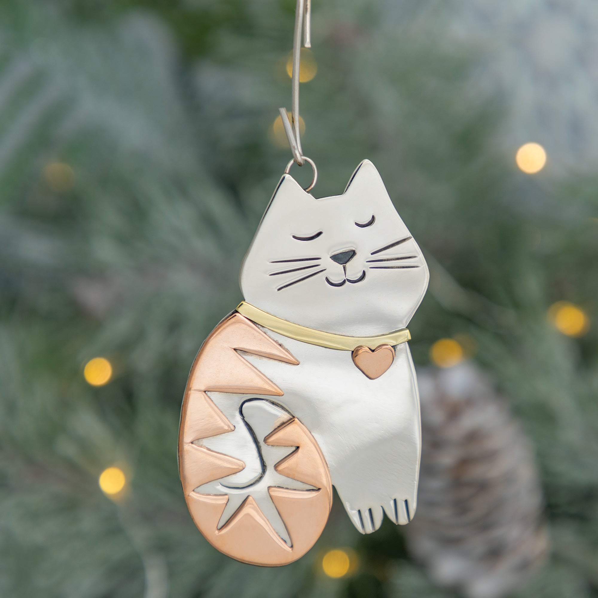 Whiskers & Stripes Cat Ornament - Pretty Tail