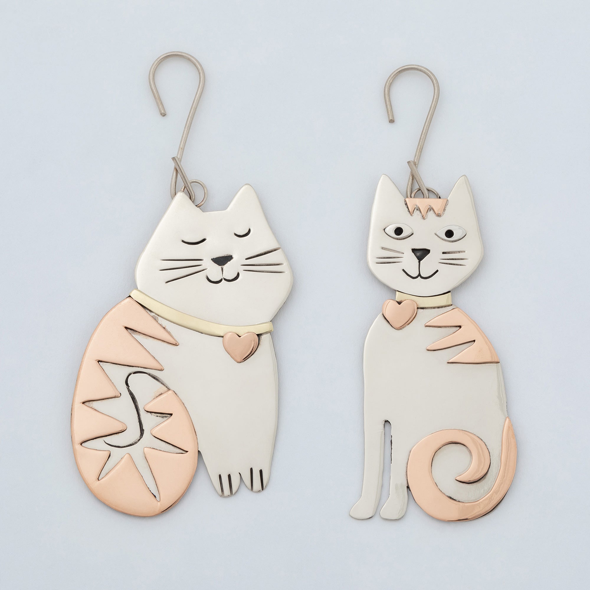 Whiskers & Stripes Cat Ornament - Sitting