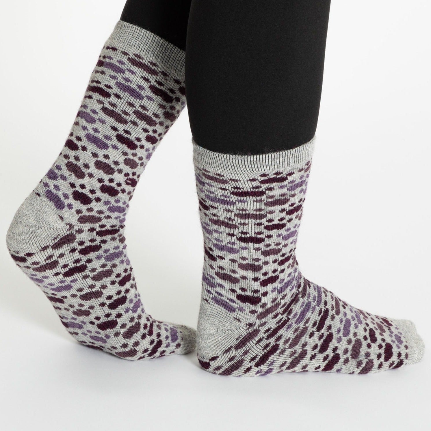 All Over Paws Alpaca Socks - Purple