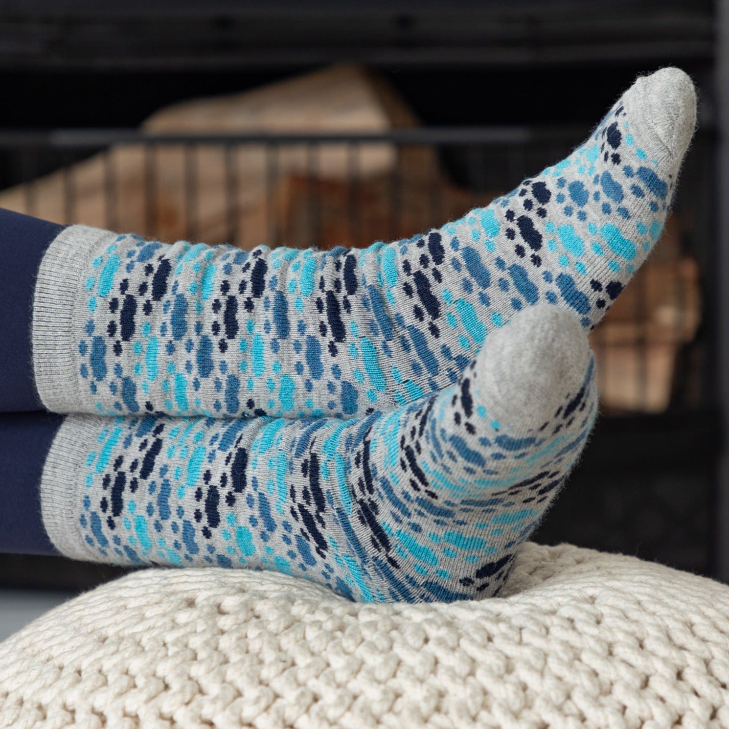 All Over Paws Alpaca Socks - Blue