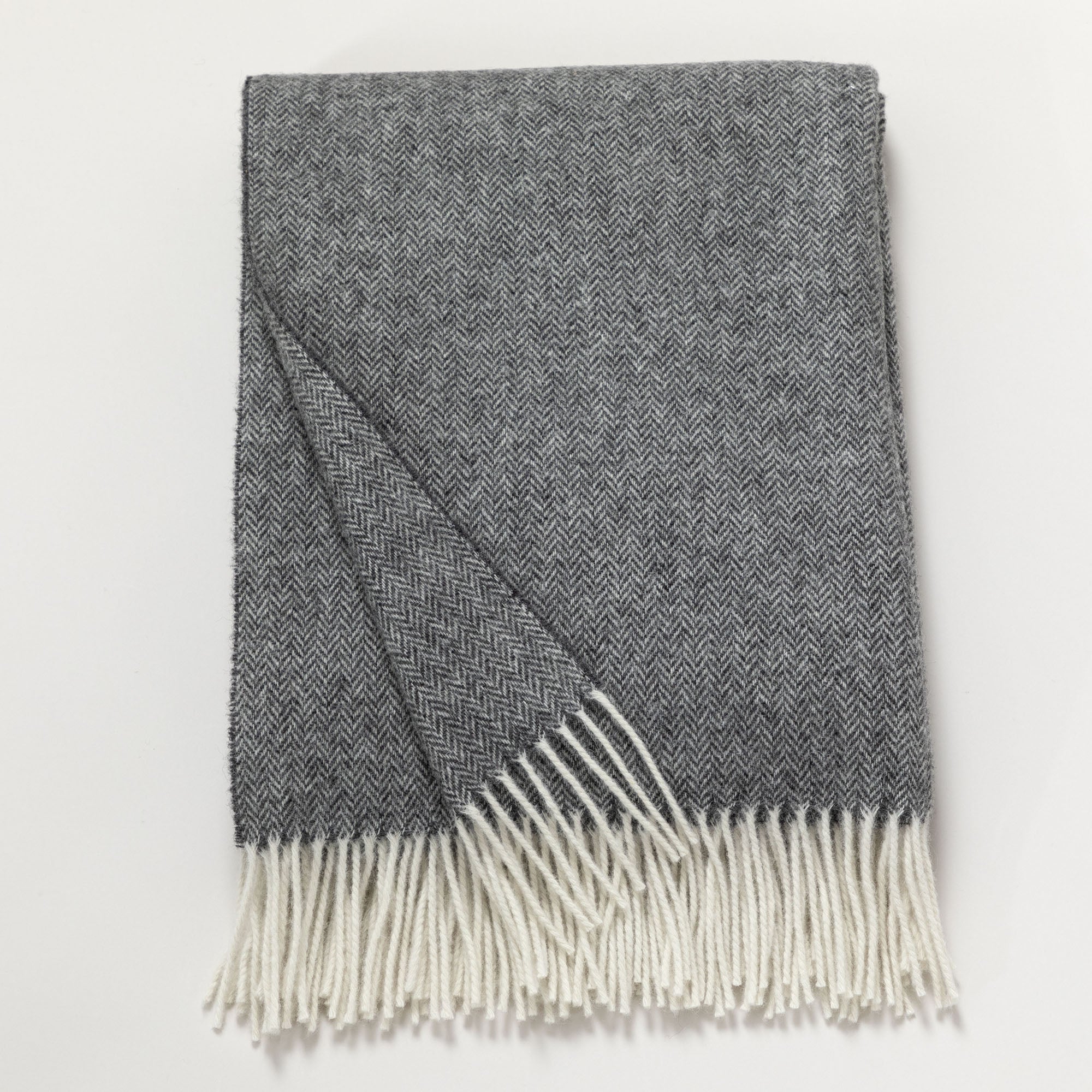 Ukrainian 100% Merino Wool Throw Blanket - Pewter