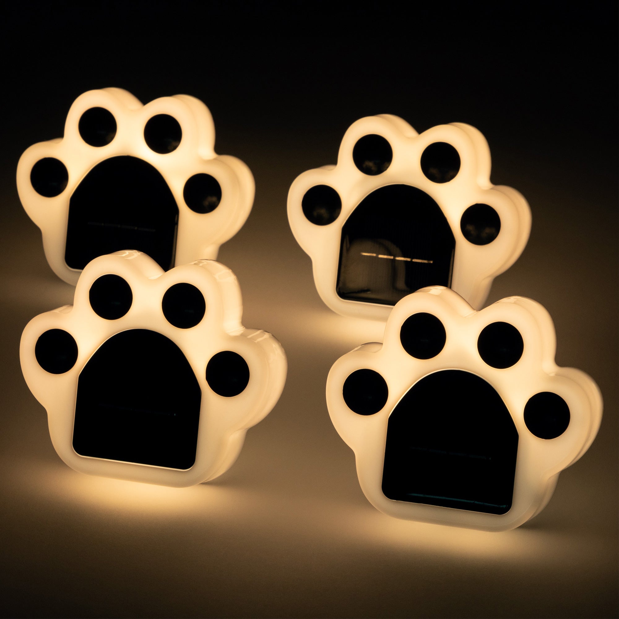 Paw Print Pathway Ground Solar Light - Set Of 4