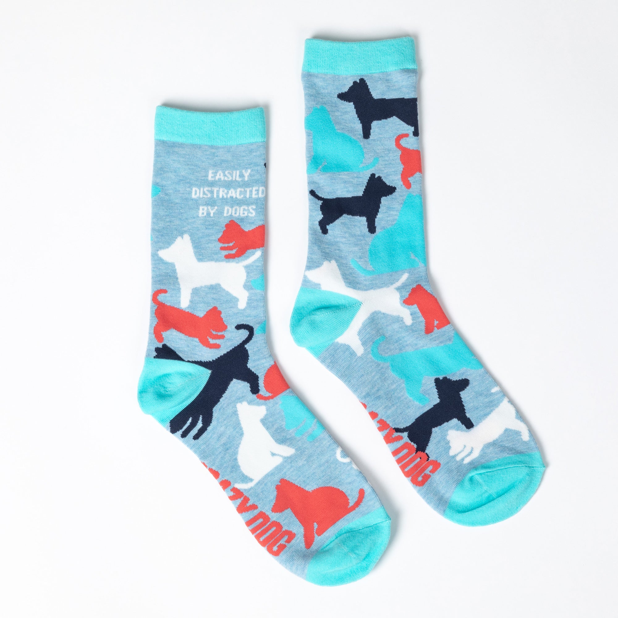 Cheeky Pet Saying Socks - Easily Distracted By Dogs