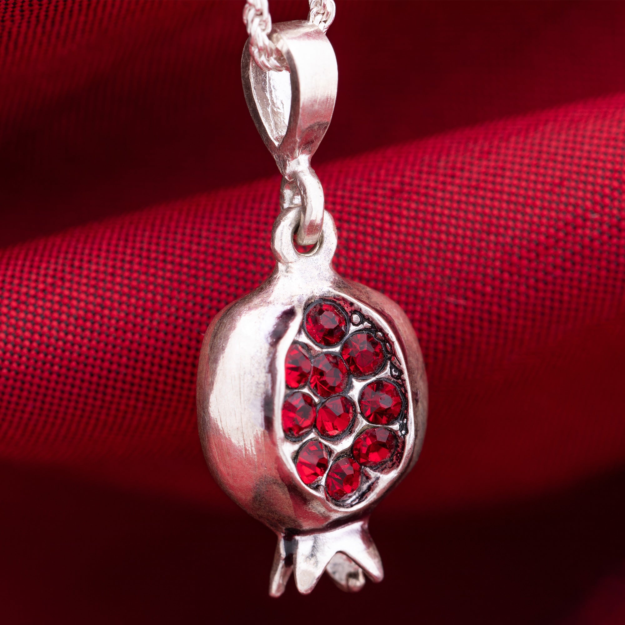 Sterling Pomegranate Armenian Necklace - Pendant Only