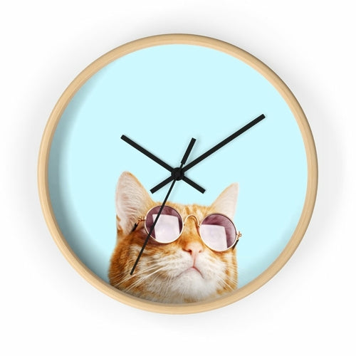 Cat Is Always Right Wall Clock - Wooden - Black