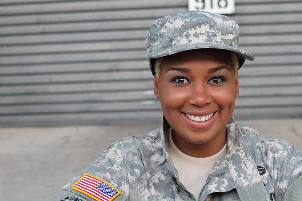 Smiling U.S. soldier