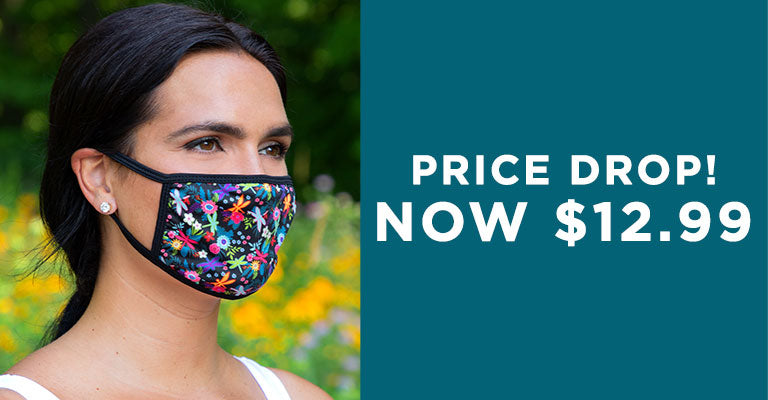 Fluttering Friends Fashion Face Mask with Ear Loops | Price Drop! | Now $12.99