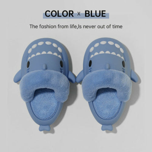 Happy Shark EVA Clog Sandals With Removable Cotton Liner - Blue - 42-43