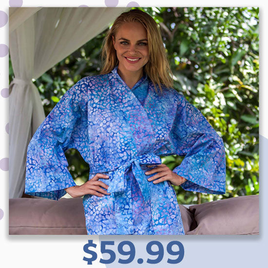 Multicolor Batik Cotton Robe - $59.99