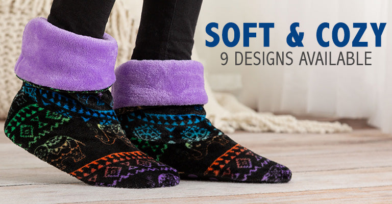 Super Cozy Fleece Slipper Booties | Soft & Cozy | 9 Designs Available