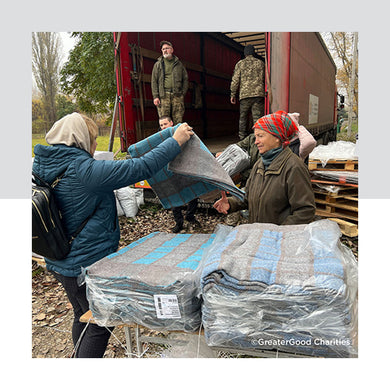 Every Blanket & Bedding Purchase Gives a Blanket to a Ukrainian In Need