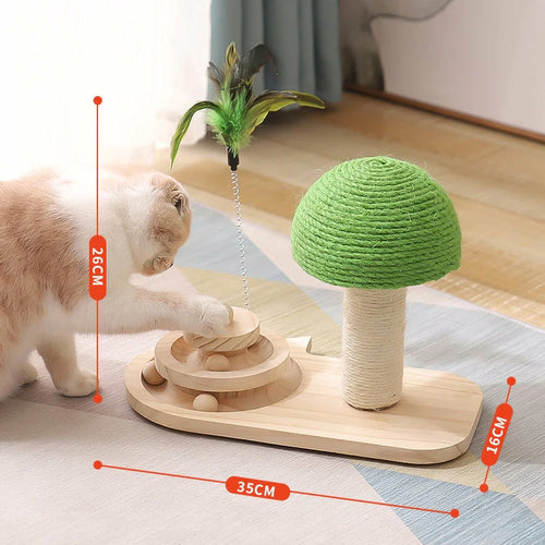 Pet Tree Scratching Post With Feather Toy