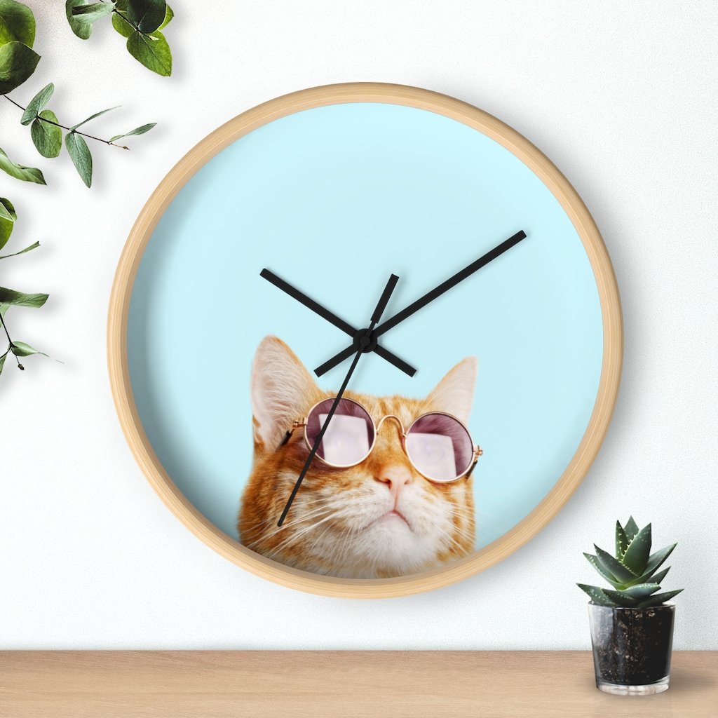 Cat Is Always Right Wall Clock - Wooden - Black