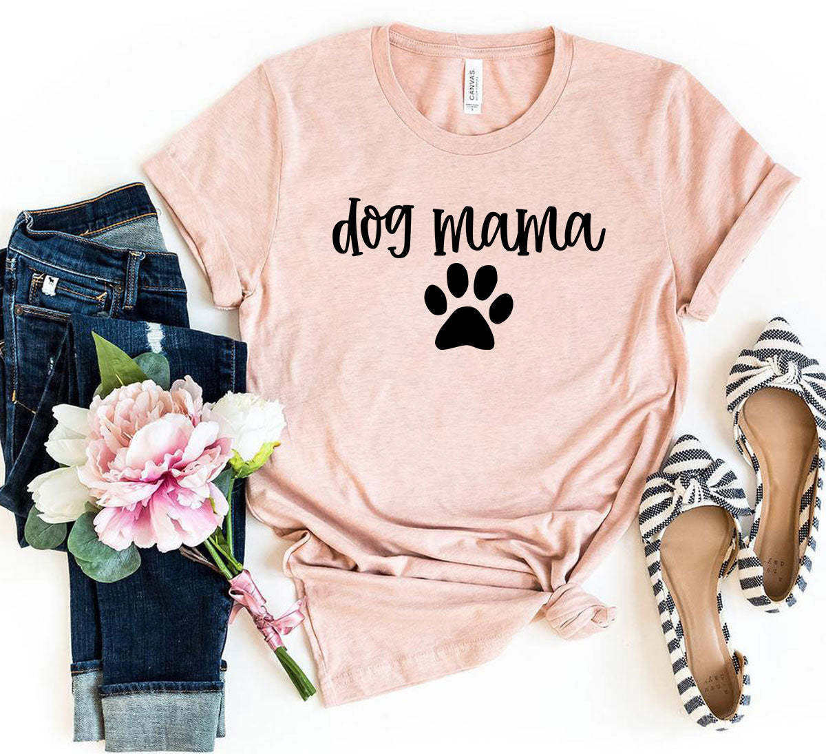 Dog Mama T-Shirt - Heather Prism Lilac - XS
