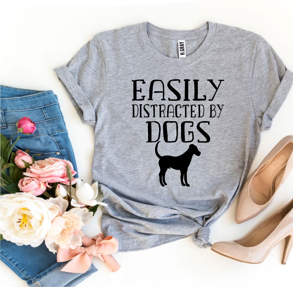 Easily Distracted By Dogs T-Shirt - Peach - XL