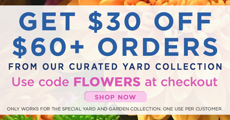 Get $30 Off $60+ Orders from Our Curated Yard Collection | Use code FLOWERS at checkout | Shop Now | Only works for the special yard and garden collection. One use per customer.