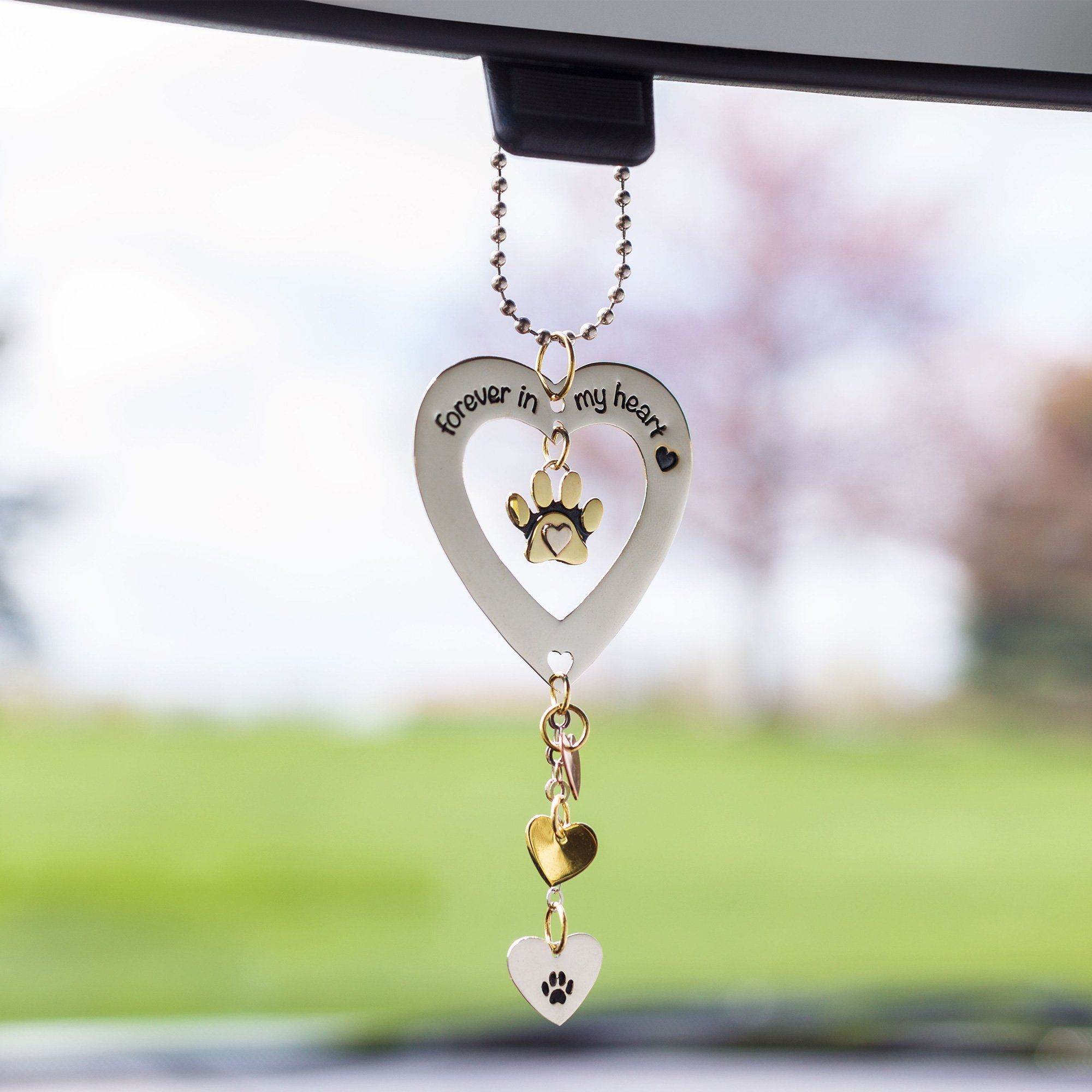 Pet Parent Mixed Metal Car Charm - Forever In My Heart