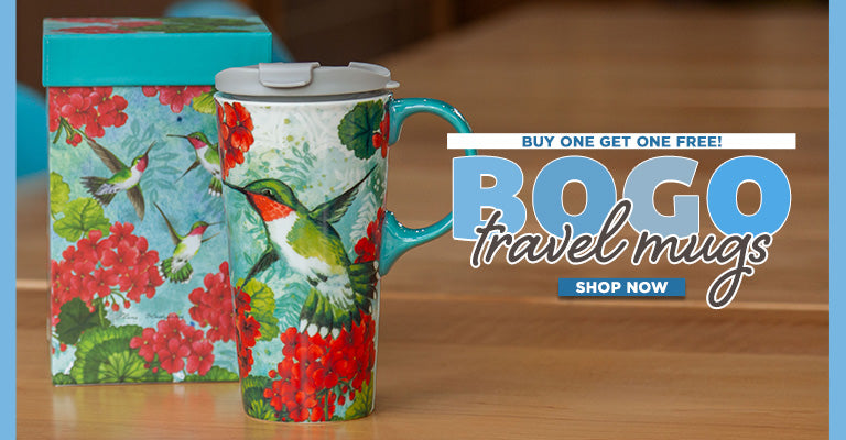 Buy One, Get One FREE Travel Mugs!