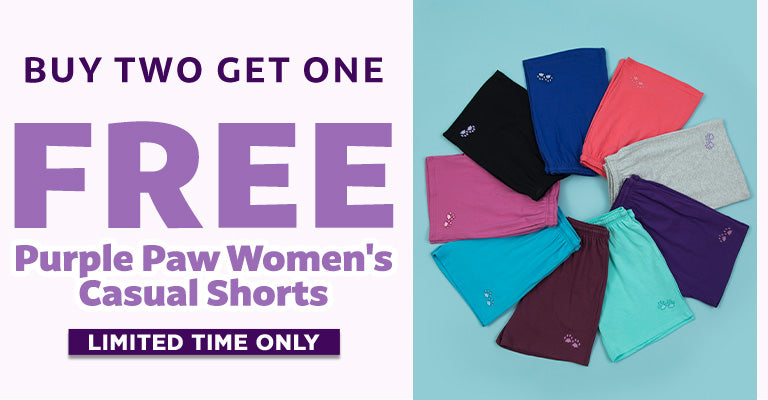Buy 2, Get 1 Free | Purple Paw Women's Casual Shorts