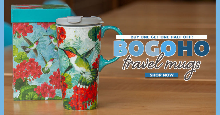 Buy One, Get One Half Off on select Travel Mugs!