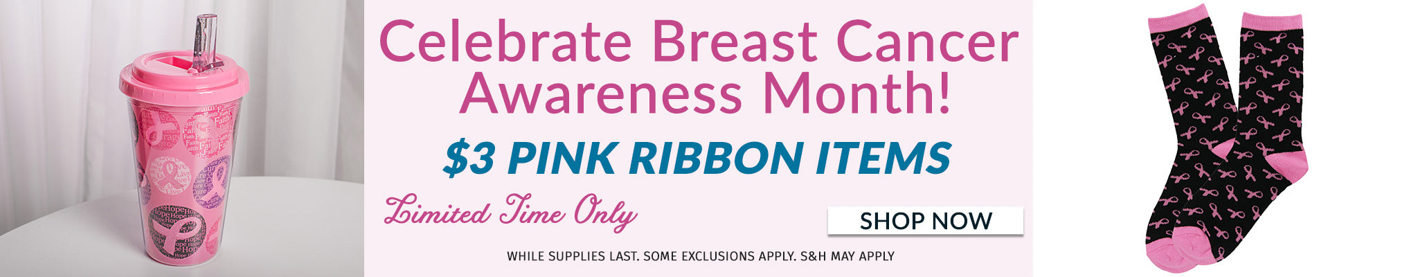 Celebrate Breast Cancer Awareness Month! | $3 Pink Ribbon Items