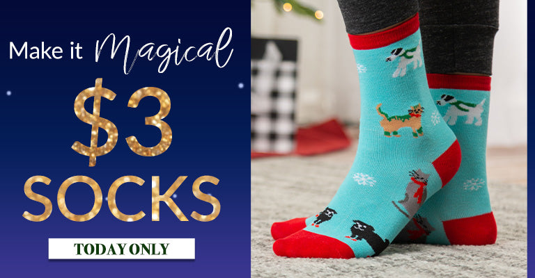 Make it Magical | $3 Holiday Socks! Today Only!