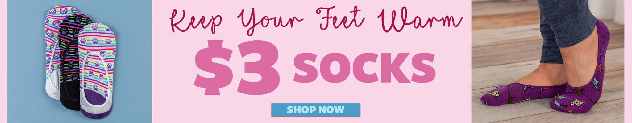 Get Ready for Valentine's Day | $3 Socks | Shop Now