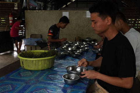 Students eating at Mae Tao Clinic boarding school