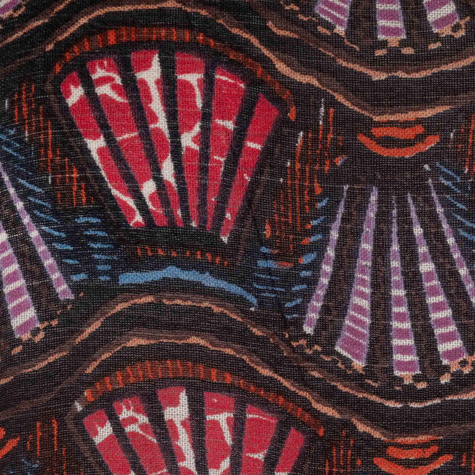A close up image of the pattern reveals the detail and qaulity of the intricate print