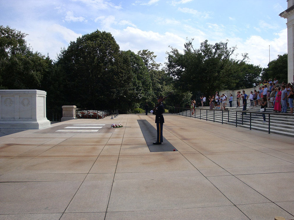 The Tomb of Unknown Soldier at Arlington National Cemetery.