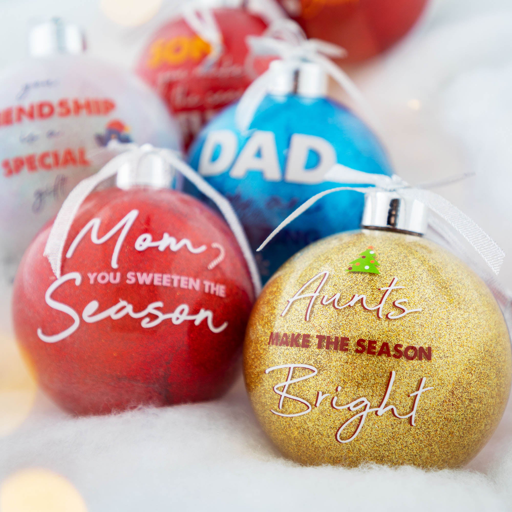 All In The Family Ornament With Holiday Socks - Mom