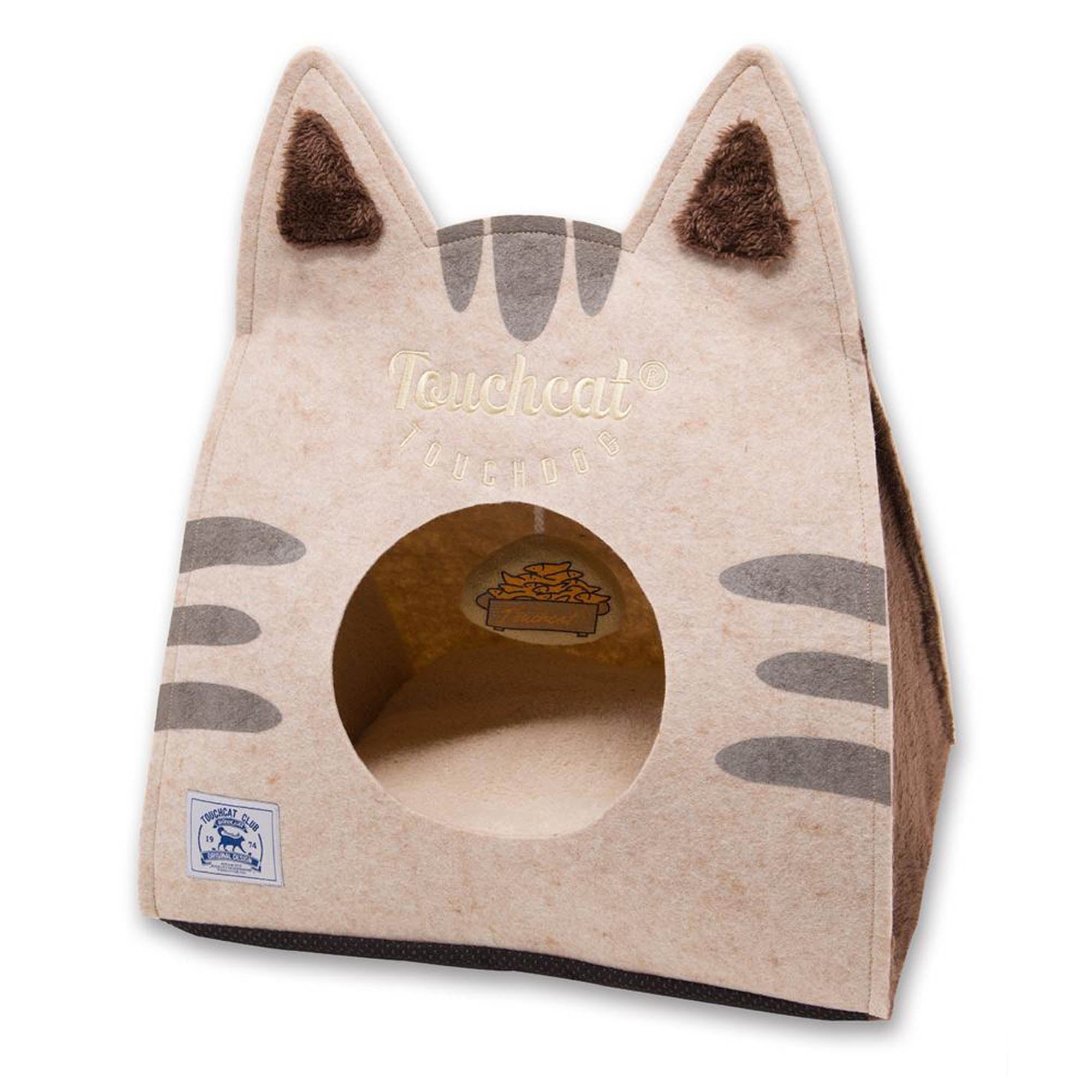 Touchcat® Kitty Ears On-The-Go Collapsible Cat Bed - Brown